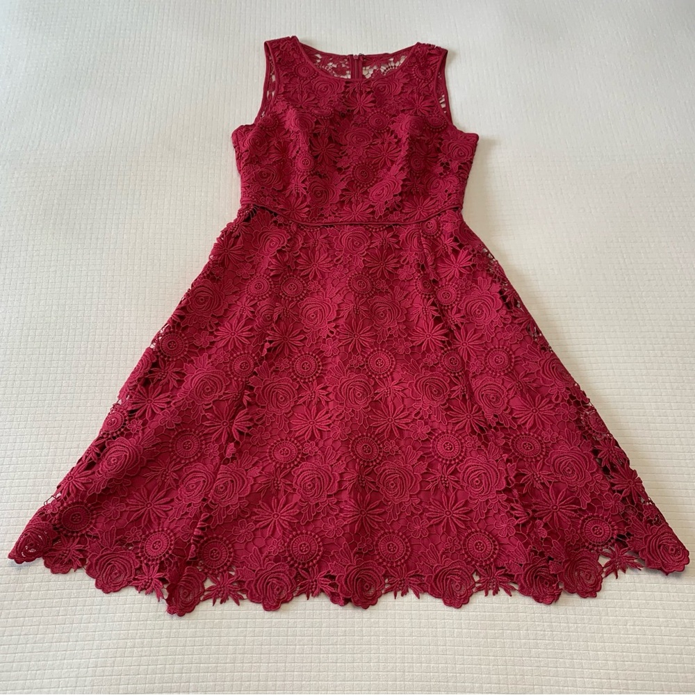 NWT White House Black Market raspberry lace dress